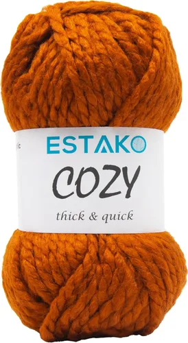 Miniatura 13 de Estako Cozy Thick & Quick Yarn - Hilo acogedor grueso y rápido, 20% lana, 80% acrílico, suave, súper voluminoso, peso #6, para tejer y hacer 50187