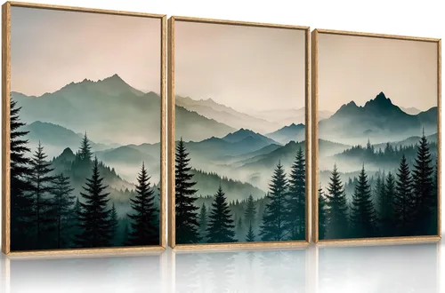 Miniatura 72 de HPINUB - Lienzo decorativo abstracto moderno para pared, juego de 3 impresiones artísticas enmarcadas, pintura de pared grande en blanco y negro, 16