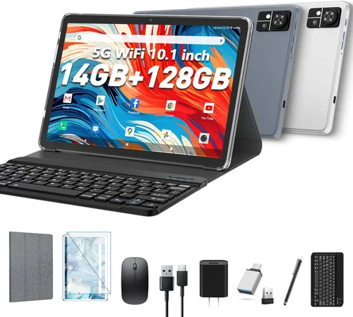 EITOMIN Tablet de 10 pulgadas 2026 Última tableta Android con 128GB ROM+14GB RAM+1TB Expandir Octa-Core 5G WiFi 4G Celular para T-Mobile 13MP+8MP