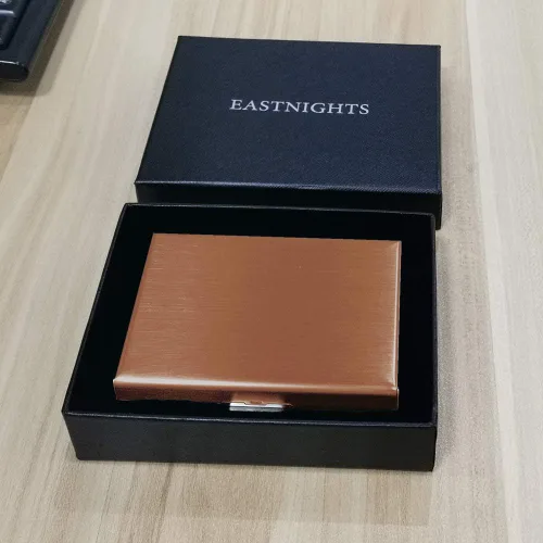 Miniatura 7 de EASTNIGHTS Soporte para tarjetas de crédito RFID, protector de metal para tarjetas de crédito para hombres y mujeres, paquete de caja de regalo
