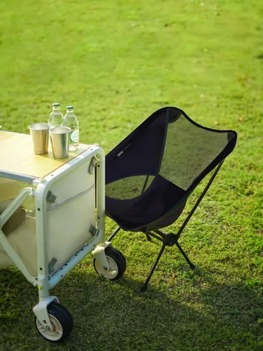 Miniatura 2 de ONEFOREST Silla de camping, silla portátil plegable para mochilero para campamento de playa, senderismo, deportes al aire libre, color negro