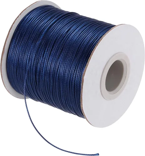 Miniatura 88 de MECCANIXITY Cordón encerado de poliéster encerado de 0.020 in, cuerda de cera de 175 yardas para hacer pulseras, collares, cuentas, joyería y Negro