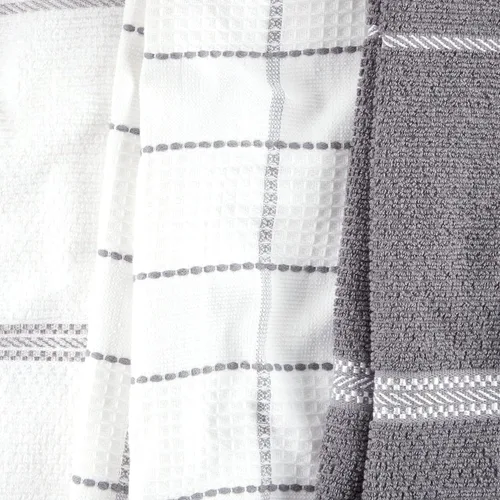 Miniatura 7 de Martha Stewart Modern Waffle - Juego de 6 toallas de cocina de gofres, color gris, 16 x 28 pulgadas