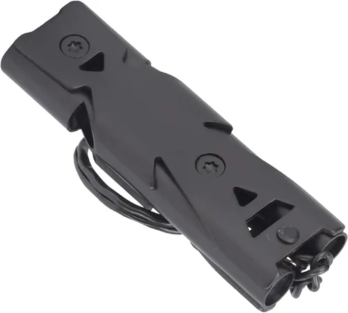 Miniatura 9 de plplaaoo Silbato de supervivencia, silbato de emergencia, doble tubo con llavero, silbato de seguridad de acero inoxidable para exteriores