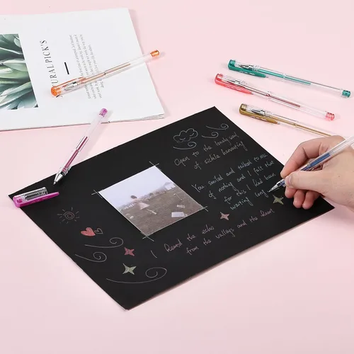 Miniatura 9 de Mr. Pen - Bolígrafos de gel metálicos, 25 colores metálicos únicos, bolígrafos de gel para libros de colorear para adultos