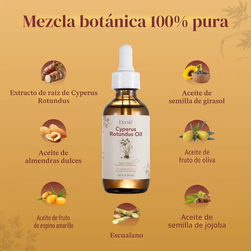 Miniatura 7 de Dersie Aceite Cyperus Rotundus: Aceite Cyperus Rotundus para depilación – Inhibidor natural del crecimiento del cabello para la reducción del vello