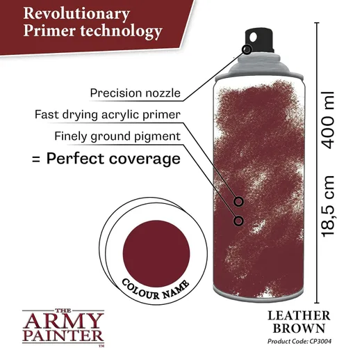 Miniatura 2 de The Army Painter Color Imprimación, Cuero Marrón, 400ml, 13.5oz - Capa Base en Aerosol Acrílica para Pintura en Miniatura