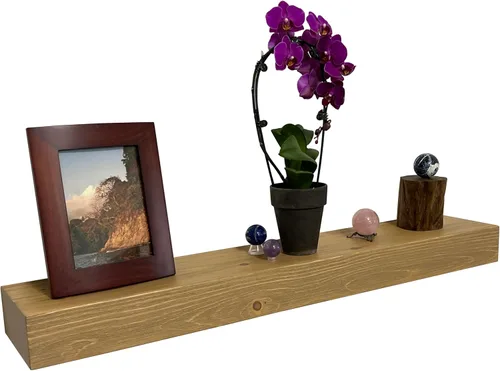 Miniatura 19 de joelsantiques Estantes flotantes de madera de 60 pulgadas para pared, 60 x 7 x 3 pulgadas, hechos de madera natural, estante largo y resistente