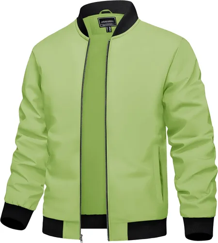 Miniatura 16 de TACVASEN Chaqueta Ligera para Hombre Chaqueta Bomber de Primavera Otoño Rompevientos Abrigos Casuales Elegantes con Bolsillos