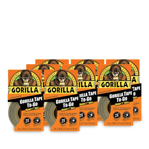 Miniatura 14 de Gorilla 6100101-7 Cinta adhesiva para llevar, 1" x 10 yardas, negro, (paquete de 7), paquete de 7, 7
