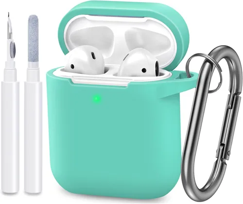 Miniatura 35 de Funda compatible con AirPods, cubierta protectora de silicona completa a prueba de polvo diseñada para Apple AirPods de 1.ª y 2.ª