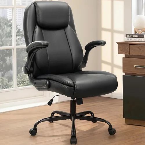Miniatura 11 de NEO CHAIR Escritorio de oficina para videojuegos, computadora, silla ergonómica ejecutiva de respaldo alto, brazos abatibles, altura ajustable