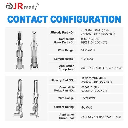 Miniatura 4 de JRready ST6554 Kit de Conectores de 2 3 4 6 Pines.093”.062” Herramienta de Extracción de Pines Molex Extractor de Terminales Engarzadas