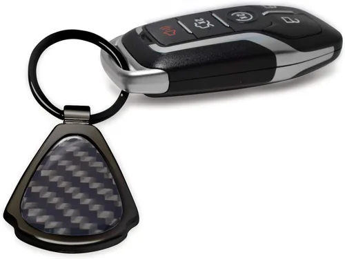 Miniatura 4 de iPick Image Buick - Llavero con diseño de lágrima de metal de fibra de carbono, color negro, con licencia