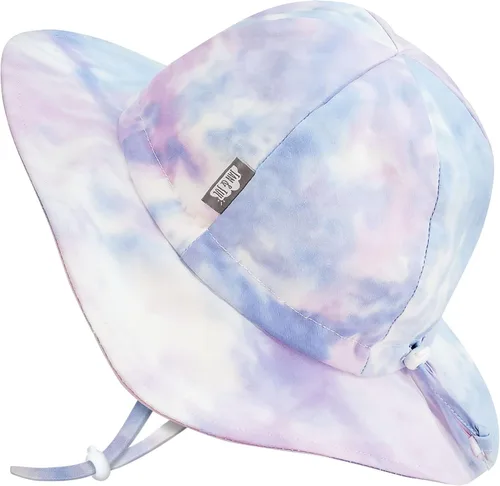 Miniatura 22 de JAN & JUL Sombrero de sol de algodón UPF 50+ con ala ancha para niñas pequeñas