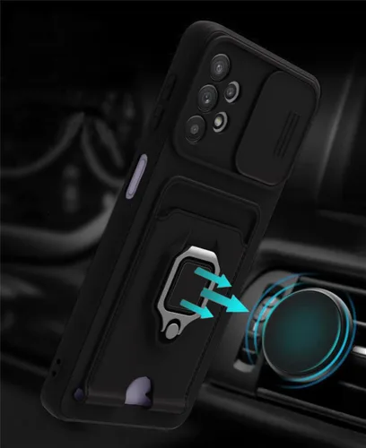 Miniatura 7 de Funda cruzada compatible con Samsung Galaxy A52, funda de teléfono con correa y soporte para tarjetas, anillo magnético con soporte