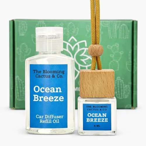 Miniatura 10 de The Blooming Cactus & Co. - Difusor para coche con recarga incluida Fragancia para coche en movimiento Ambientador para coche colgante