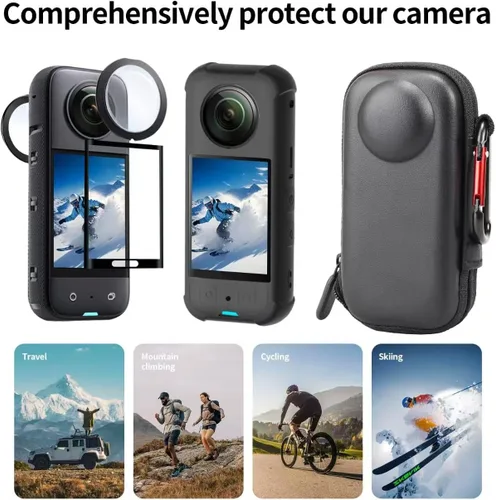 Miniatura 6 de JasonMighty para Insta360 X3 Kit de accesorios de protección Camera Case,Silicone Cover,Lens Guards,Screen Tempered Glass ,Provide full camera