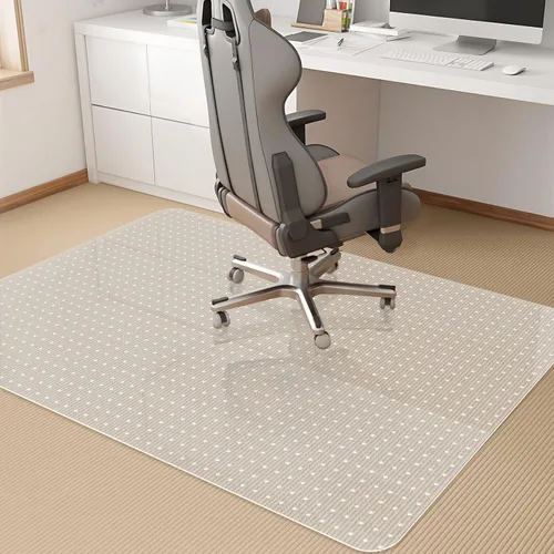 Miniatura 13 de KMAT Tapete para silla de oficina, fácil de deslizar, de madera dura, para silla rodante, protector de suelo resistente, antideslizante, rectangular