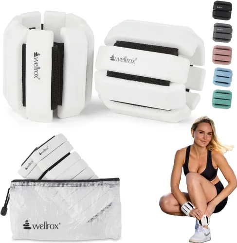 Miniatura 11 de Wellrox Brazaletes con peso, pesas ajustables para tobillo y muñeca para mujeres y hombres, juego de pesas de tobillo de 2 libras