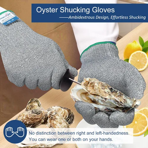 Miniatura 6 de Dowellife Guantes resistentes a los cortes A9 de máxima protección, guantes de cocina y chef de grado alimenticio para preparación de alimentos, Gris