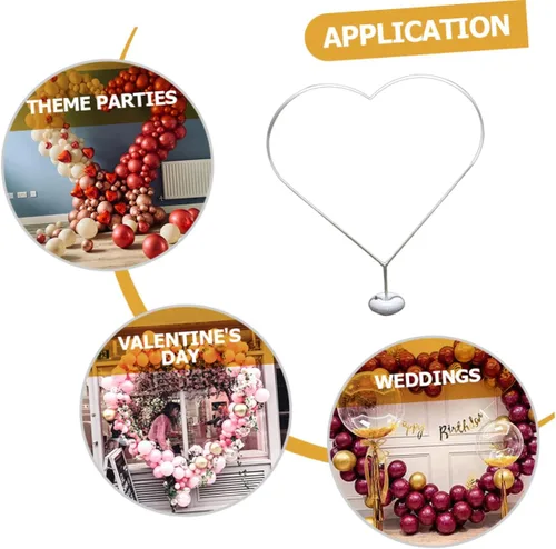 Miniatura 5 de LABRIMP Kit de soporte para globos, soportes de arco de corazón para decoración de bodas, kit de columna de globos pastel para fiesta