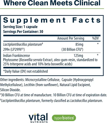 Miniatura 2 de Hyperbiotics Vital Nutrients IBS Probiotic Reduce los síntomas del SII Probiótico vegano clínicamente estudiado para aliviar el SII