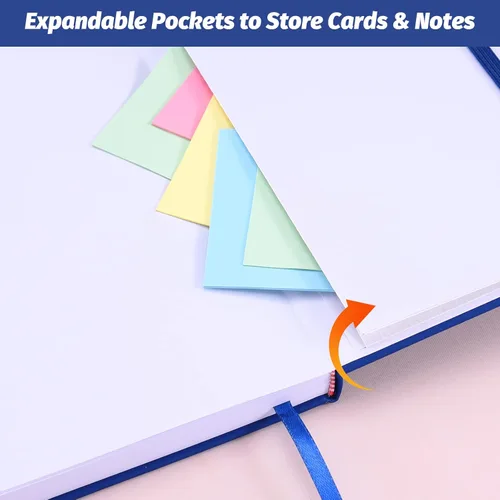 Miniatura 5 de SUIN Cuadernos de diario de tapa dura, cuadernos rayados A5 para escribir 200 páginas, 8.2 x 5.5 pulgadas, cuadernos clásicos rayados para Azul