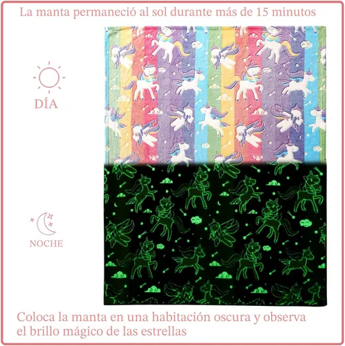 Miniatura 2 de LIFEYJ Manta que brilla en la oscuridad, regalos de unicornios para niñas, manta suave de 3, 4, 5, 6, 7, 8, 9, 10 años, juguetes para niñas de 6 a 8