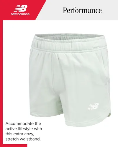 Miniatura 5 de New Balance Conjunto de pantalones cortos activos para niña, 2 piezas, camiseta de manga corta y pantalones cortos de forro polar (talla 7-16)