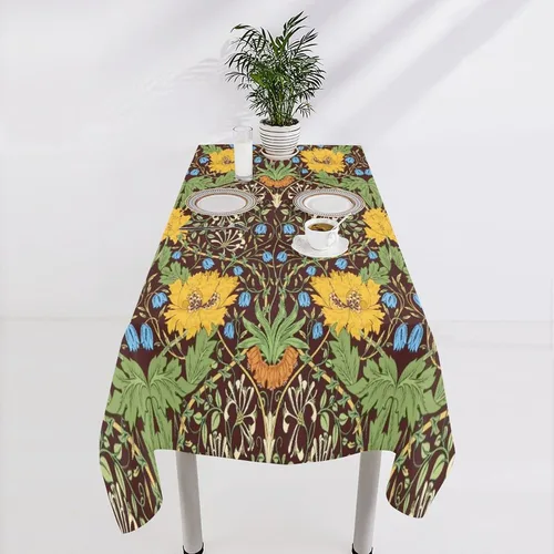 Miniatura 131 de Mantel Floral Retro de Pájaros, Diseño Original Bohemio William Morris Estampado Cubierta de Mesa para Hogar Picnic Fiesta Comedor Cocina William