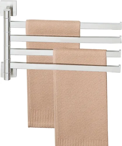 Miniatura 14 de Alise Toallero giratorio, plegable de 6 brazos, toallero de mano para baño, estantes de secado de montaje en pared para lavandería, soporte de Negro