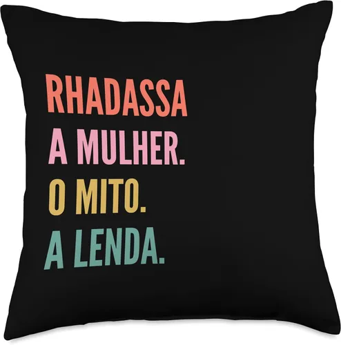 Miniatura 4 de Designs De Nomes Engraçados Para Mulher Divertido cojín portugués con diseño de primer nombre, Rhadassa, 16 x 16 pulgadas, multicolor