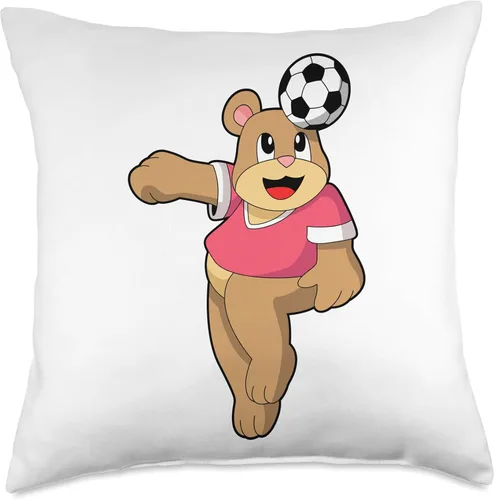 Miniatura 4 de Bear Soccer Player Soccer Sports Throw Pillow