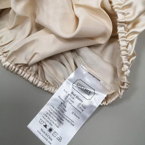 Miniatura 5 de Sábanas de moisés de seda para bebé, sábana bajera ajustable 100% seda de morera, ideal para cabellos de bebé, sábana suave y sedosa para moisés