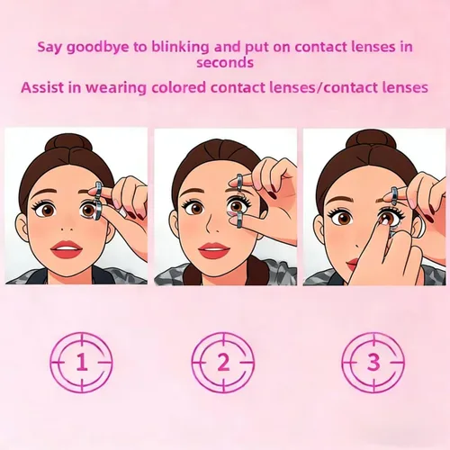 Miniatura 2 de Herramienta aplicadora de lentes de contacto, abridor de ojos con ventosa de punta suave y pinzas para una fácil inserción y extracción, incluye