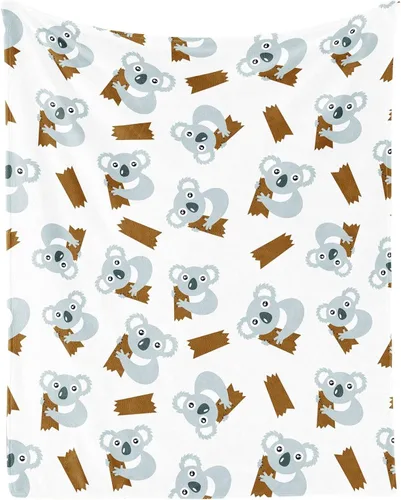 Manta Koala suave, mullida y cálida, manta pequeña de 40 x 50 pulgadas para sofá, manta blanca bonita para niñas y niños Koala1