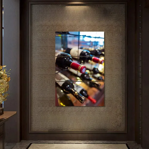 Miniatura 19 de Obra de arte para paredes del hogar, 3 paneles de letras de vino tinto, pinturas de corcho, impresiones HD, arte de pared de corcho de vino sobre