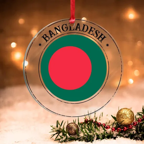 Miniatura 21 de Adorno de árbol de Navidad de Bahamas, bandera de las Bahamas, adornos acrílicos para decoraciones de Navidad, bandera nacional, recuerdo del país