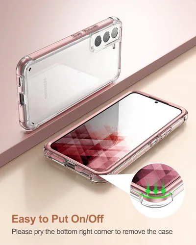 Miniatura 5 de SURITCH Funda transparente para Samsung Galaxy S22+ Plus de 6.6 pulgadas (solo protector de pantalla), [protector de pantalla integrado] carcasa oro