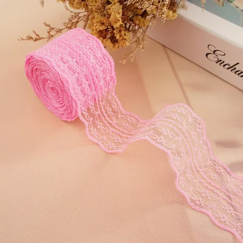 Miniatura 32 de Rollo de cinta de encaje de 120 yardas para costura, baby shower, cumpleaños, despedida de soltera, decoración de boda, embalaje de regalo, ramo