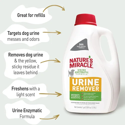 Miniatura 6 de Nature's Miracle Removedor de orina para perros, 128 onzas, fórmula enzimática, multicolor, 128.00 onzas líquidas (paquete de 1)