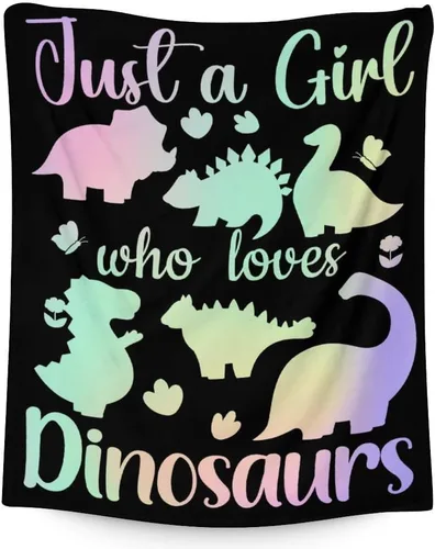 Manta de dinosaurio para regalo, 30 x 40 pulgadas, bonita manta para adultos y niñas, mantas de felpa suave arcoíris para sofá y viajes