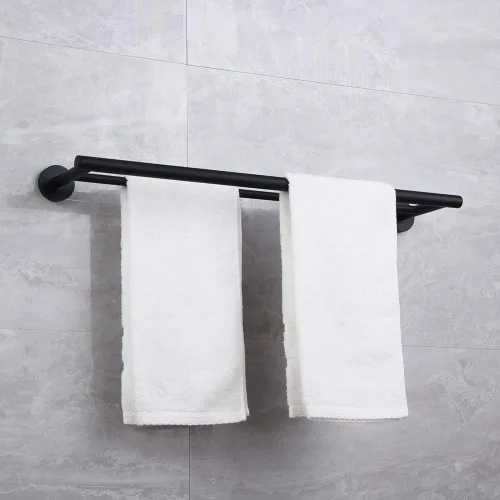 Miniatura 8 de kinzcn SUS 304 - Toallero doble de acero inoxidable de 24 pulgadas, para montaje en pared, toallero para baño, estilo moderno, acabado pulido