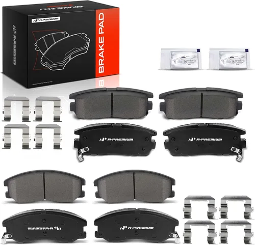 Miniatura 11 de A-Premium Juego de pastillas de freno de cerámica delanteras y traseras compatibles con los modelos Chevy, Pontiac, Saturn y Suzuki, Captiva