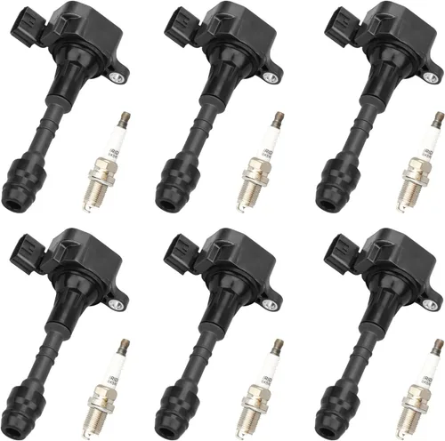 Juego de 6 bobinas de encendido y bujías UF349 para Infiniti G35 2003-2007, para Nissan 2002-2006 Altima, 2005-2019 Frontier, 2002-2008 Maxima,