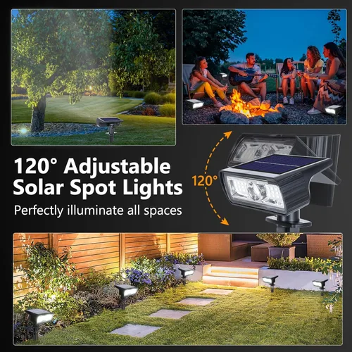 Miniatura 4 de Toodour Foco solar para exteriores, paquete de 4 luces solares para exteriores con 2 modos, luces de inundación impermeables alimentadas por energía