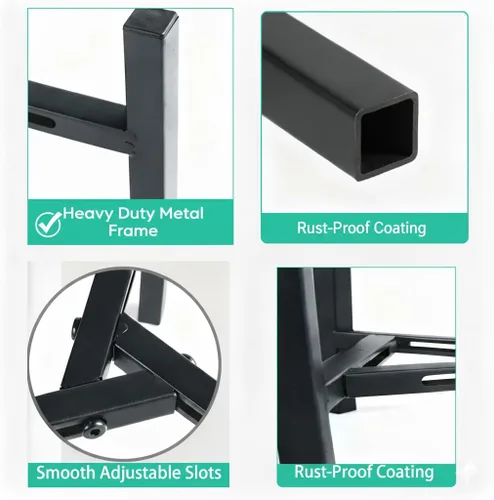 Miniatura 4 de Soporte ajustable para plantas para interiores y exteriores, soporte moderno de metal resistente para macetas de 8 a 12 pulgadas, soporte estable