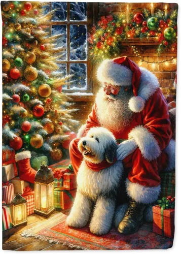 Miniatura 32 de Caroline's Treasures DAC4159CHF - Bandera de casa de Husky siberiano y Papá Noel para porche, grande, para colgar en la pared, poliéster