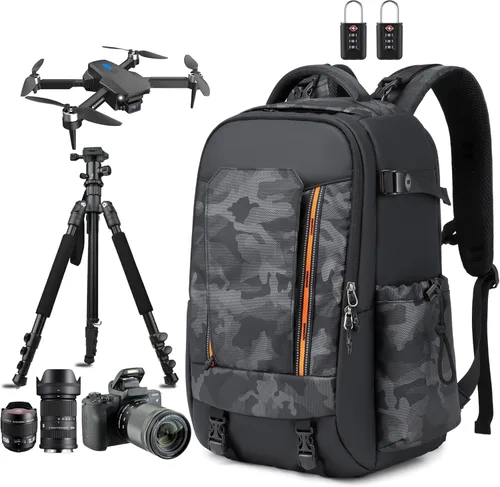 Mochila para cámara fotógrafo, mochila impermeable grande para cámaras DSLR, mochilas para fotógrafos, mochila para cámara para mujeres y hombres,